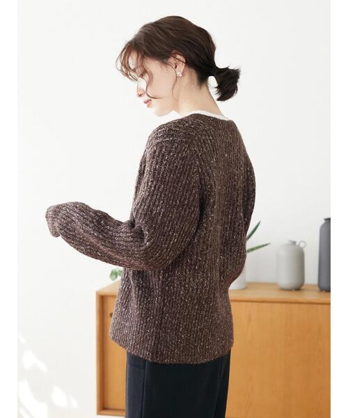 Furryrate(ファーリーレート)の「・furry rate MIXリブカーディガン*(カーディガン/ボレロ・レディース・ネイビー/ブラウン/レッド・FREE)」の9枚目の写真