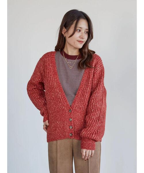 Furryrate(ファーリーレート)の「・furry rate MIXリブカーディガン*(カーディガン/ボレロ・レディース・ネイビー/ブラウン/レッド・FREE)」の13枚目の写真