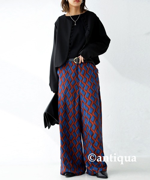 antiqua（アンティカ）の「レトロ柄ワイドパンツ（その他パンツ・レディース・パープル/ブルー・FREE）」の6枚目の写真