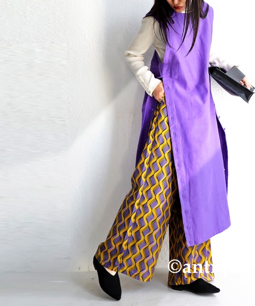 antiqua（アンティカ）の「レトロ柄ワイドパンツ（その他パンツ・レディース・パープル/ブルー・FREE）」の12枚目の写真