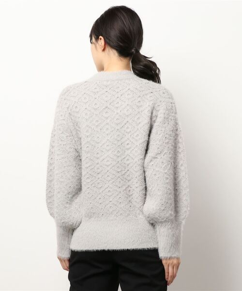 Te chichi（テチチ）の「幾何柄編みシャギーニット（ニット/セーター・レディース・グレー/チャコール/オフホワイト・ﾌﾘ-）」の5枚目の写真