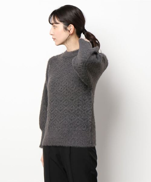 Te chichi（テチチ）の「幾何柄編みシャギーニット（ニット/セーター・レディース・グレー/チャコール/オフホワイト・ﾌﾘ-）」の8枚目の写真
