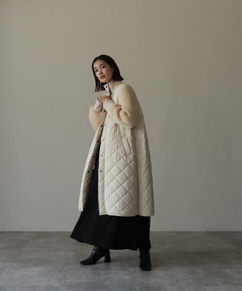 美品✨【HERENCIA】ヘレンチア　キルティングドッキングロングコート HERENCIA（ヘレンチア）の「キルティング ニット ドッキング