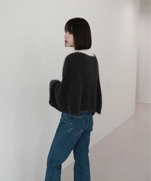 by muni:r（バイ ムニール）の「クロップボレロニットカーディガン（カーディガン/ボレロ・レディース・ベージュ/ミント/チャコール・FREE）」の22枚目の写真