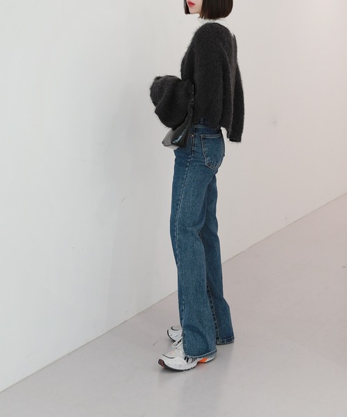 by muni:r（バイ ムニール）の「クロップボレロニットカーディガン（カーディガン/ボレロ・レディース・ベージュ/ミント/チャコール・FREE）」の12枚目の写真