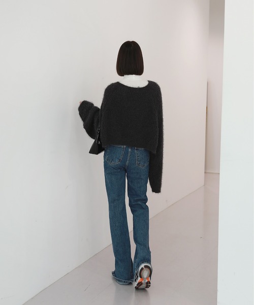 by muni:r（バイ ムニール）の「クロップボレロニットカーディガン（カーディガン/ボレロ・レディース・ベージュ/ミント/チャコール・FREE）」の19枚目の写真