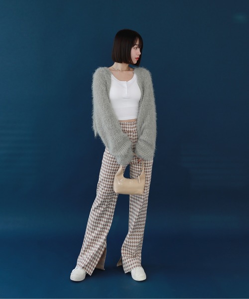 by muni:r（バイ ムニール）の「クロップボレロニットカーディガン（カーディガン/ボレロ・レディース・ベージュ/ミント/チャコール・FREE）」の20枚目の写真