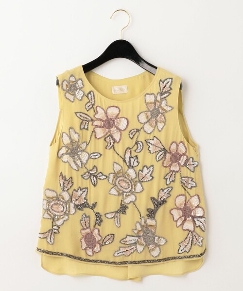 GRACE CLASS（グレースクラス）の「フラワー刺繍ノースリーブ（タンクトップ・レディース・イエロー/ラベンダー・36）」の7枚目の写真