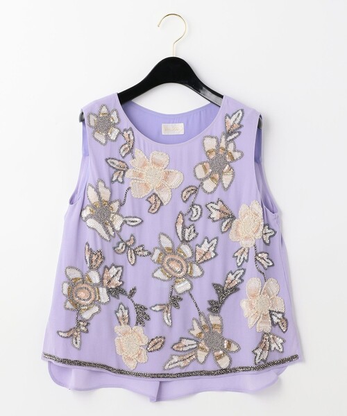 GRACE CLASS（グレースクラス）の「フラワー刺繍ノースリーブ（タンクトップ・レディース・イエロー/ラベンダー・36）」の21枚目の写真