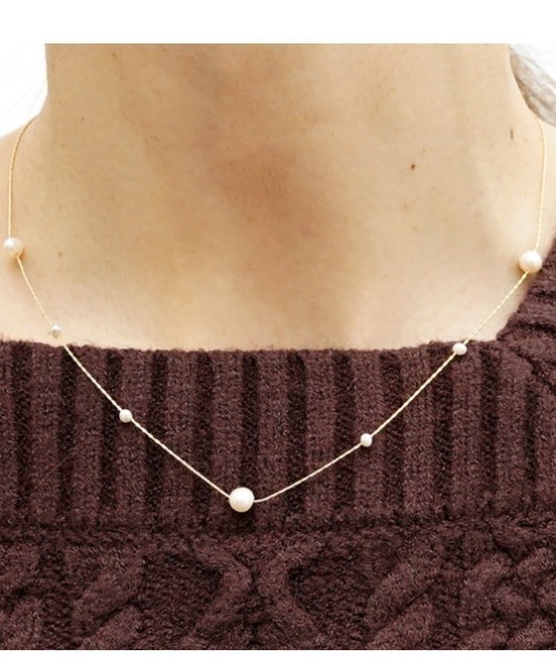 flower（フラワー）の「ドロップパールネックレス（ネックレス・レディース・ゴールド・FREE）」の8枚目の写真