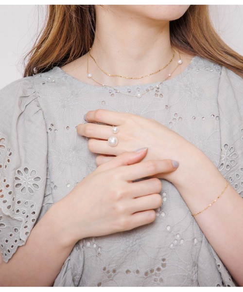 flower（フラワー）の「ドロップパールネックレス（ネックレス・レディース・ゴールド・FREE）」の15枚目の写真