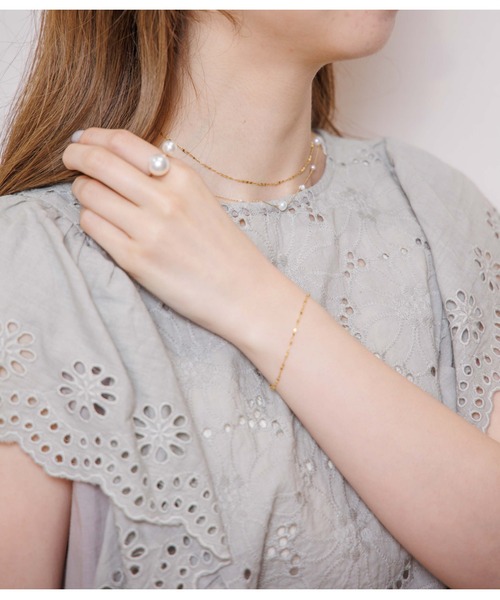 flower（フラワー）の「ドロップパールネックレス（ネックレス・レディース・ゴールド・FREE）」の13枚目の写真