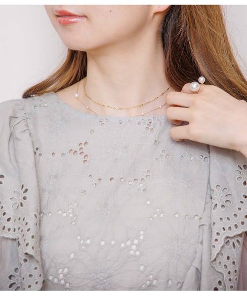 flower（フラワー）の「ドロップパールネックレス（ネックレス・レディース・ゴールド・FREE）」の12枚目の写真