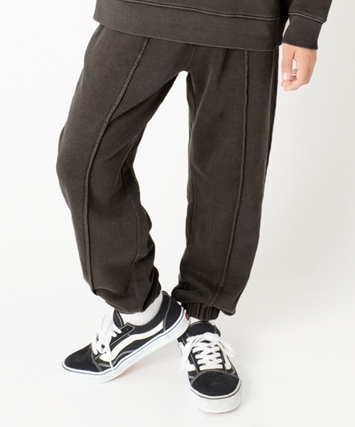 GLAZOS（グラソス）の「[ワイドテーパード]裏毛・ピグメントパンツ【セットアップ対応】（スウェットパンツ・キッズ・ブラック/ブルー/グリーン・160cm/170cm/130cm/140cm/150cm）」の2枚目の写真