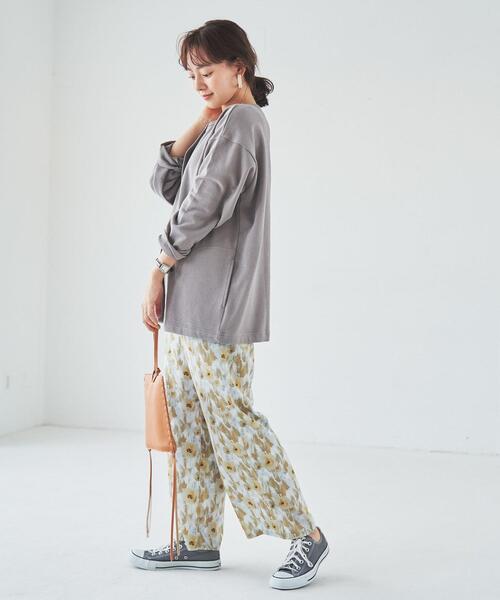 coen（コーエン）の「USAコットン裏毛スウェットミディアム丈カーディガン（WEB限定カラー）（カーディガン/ボレロ・レディース・オフホワイト/ケリー/ネイビー/グレー・FREE）」の12枚目の写真