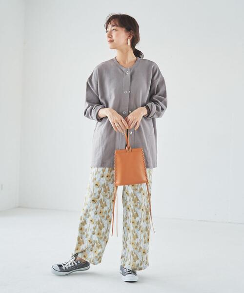 coen（コーエン）の「USAコットン裏毛スウェットミディアム丈カーディガン（WEB限定カラー）（カーディガン/ボレロ・レディース・オフホワイト/ケリー/ネイビー/グレー・FREE）」の13枚目の写真