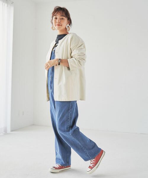 coen（コーエン）の「USAコットン裏毛スウェットミディアム丈カーディガン（WEB限定カラー）（カーディガン/ボレロ・レディース・オフホワイト/ケリー/ネイビー/グレー・FREE）」の15枚目の写真