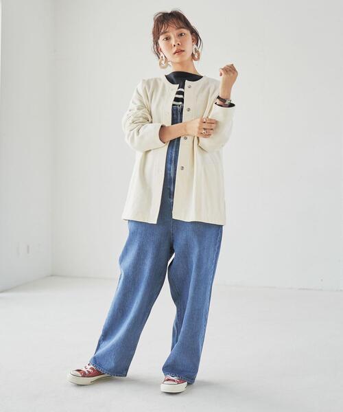 coen（コーエン）の「USAコットン裏毛スウェットミディアム丈カーディガン（WEB限定カラー）（カーディガン/ボレロ・レディース・オフホワイト/ケリー/ネイビー/グレー・FREE）」の16枚目の写真