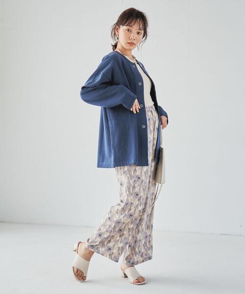 coen（コーエン）の「USAコットン裏毛スウェットミディアム丈カーディガン（WEB限定カラー）（カーディガン/ボレロ・レディース・オフホワイト/ケリー/ネイビー/グレー・FREE）」の18枚目の写真