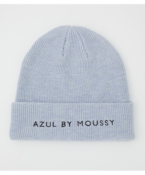 AZUL by moussy（アズールバイマウジー）の「AZULBYMOUSSY LOGO KNIT CAP/AZULBYMOUSSYロゴニットキャップ（ニットキャップ/ビーニー・メンズ・ライトブルー/ブラック/ライトピンク・FREE）」の3枚目の写真