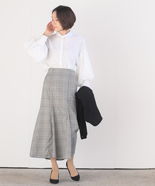 rps（アールピーエス）の「スパンブロードボリュームタック袖ブラウス（シャツ/ブラウス・レディース・ブラック/オフホワイト/ラベンダー/ダークグリーン・M/フリー）」の5枚目の写真