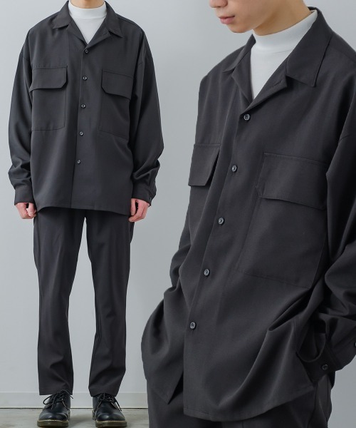 improves（インプローブス）の「ストレッチ CPOシャツジャケット＆テーパードパンツ セットアップ（セットアップ・メンズ・ブルーグレー/ラベンダー/クリーム/ブラック/グリーン・LARGE/MEDIUM）」の2枚目の写真