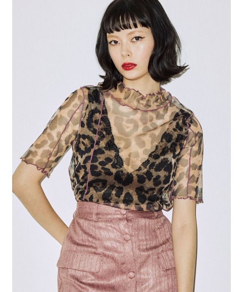 jouetie（ジュエティ）の「ハーフスリーブメローシアートップス（Tシャツ/カットソー・レディース・ブラック/オレンジ/その他1/その他2/クリア/グリーン/パープル/ブラウン・MEDIUM）」の8枚目の写真