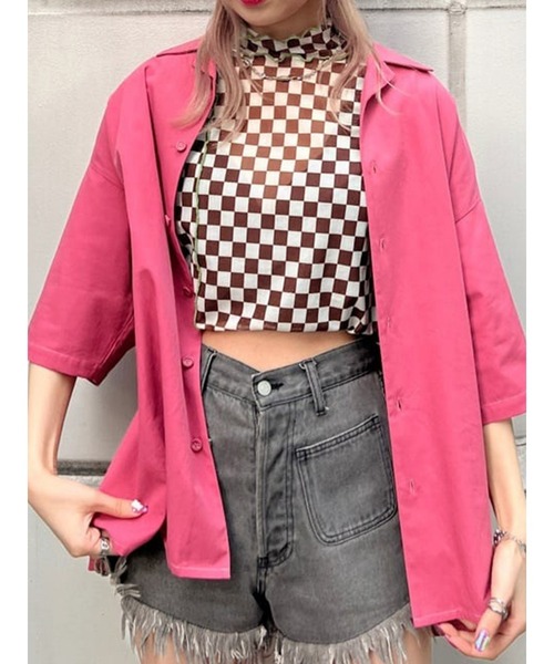 jouetie（ジュエティ）の「ハーフスリーブメローシアートップス（Tシャツ/カットソー・レディース・ブラック/オレンジ/その他1/その他2/クリア/グリーン/パープル/ブラウン・MEDIUM）」の3枚目の写真