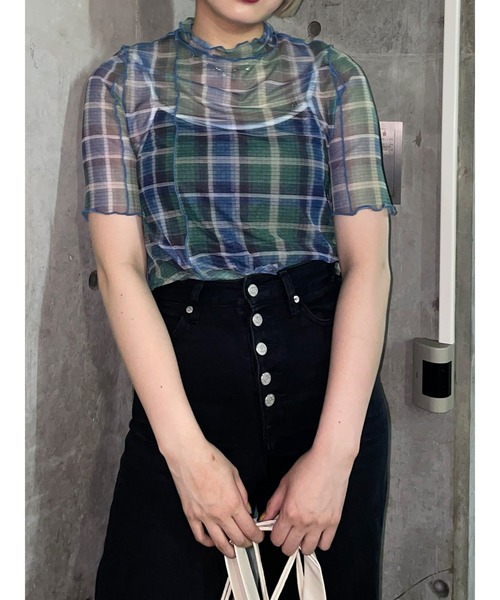 jouetie（ジュエティ）の「ハーフスリーブメローシアートップス（Tシャツ/カットソー・レディース・ブラック/オレンジ/その他1/その他2/クリア/グリーン/パープル/ブラウン・MEDIUM）」の4枚目の写真