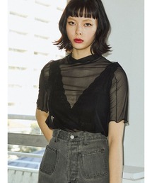 ハーフスリーブメローシアートップス