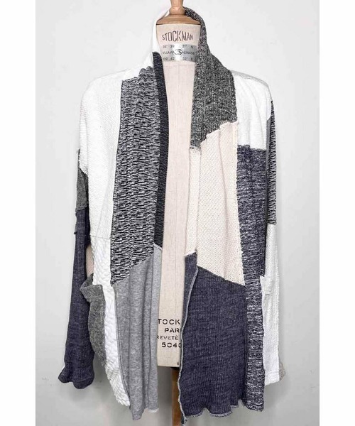 FranCisT_MOR.K.S.（フランシストモークス）の「FranCisT_MOR.K.S./フランシスト モークス/28PARTS GAUZE KNIT PATCHWORK CARDIGAN（カーディガン/ボレロ・メンズ・ホワイト/ブラック・3/2）」の2枚目の写真