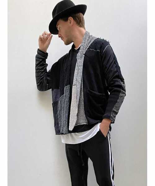 FranCisT_MOR.K.S.（フランシストモークス）の「FranCisT_MOR.K.S./フランシスト モークス/28PARTS GAUZE KNIT PATCHWORK CARDIGAN（カーディガン/ボレロ・メンズ・ホワイト/ブラック・3/2）」の12枚目の写真