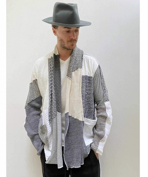 FranCisT_MOR.K.S.（フランシストモークス）の「FranCisT_MOR.K.S./フランシスト モークス/28PARTS GAUZE KNIT PATCHWORK CARDIGAN（カーディガン/ボレロ・メンズ・ホワイト/ブラック・3/2）」の10枚目の写真