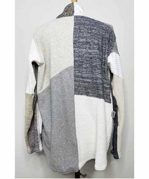 FranCisT_MOR.K.S.（フランシストモークス）の「FranCisT_MOR.K.S./フランシスト モークス/28PARTS GAUZE KNIT PATCHWORK CARDIGAN（カーディガン/ボレロ・メンズ・ホワイト/ブラック・3/2）」の9枚目の写真