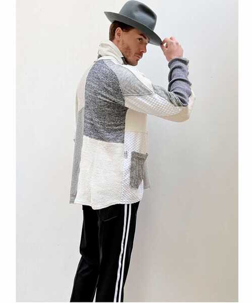 FranCisT_MOR.K.S.（フランシストモークス）の「FranCisT_MOR.K.S./フランシスト モークス/28PARTS GAUZE KNIT PATCHWORK CARDIGAN（カーディガン/ボレロ・メンズ・ホワイト/ブラック・3/2）」の8枚目の写真