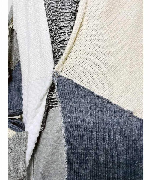 FranCisT_MOR.K.S.（フランシストモークス）の「FranCisT_MOR.K.S./フランシスト モークス/28PARTS GAUZE KNIT PATCHWORK CARDIGAN（カーディガン/ボレロ・メンズ・ホワイト/ブラック・3/2）」の7枚目の写真