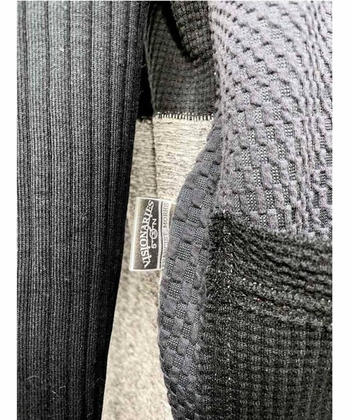 FranCisT_MOR.K.S.（フランシストモークス）の「FranCisT_MOR.K.S./フランシスト モークス/28PARTS GAUZE KNIT PATCHWORK CARDIGAN（カーディガン/ボレロ・メンズ・ホワイト/ブラック・3/2）」の5枚目の写真