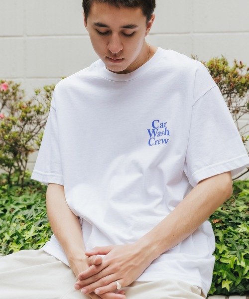 ROOPTOKYO(ループトウキョウ)の「Crazy Car Wash Crew/クレイジーカーウォッシュクルー CAR WASH CREW T-SHIRITS 半袖 オーバーサイズ ロゴTシャツ(Tシャツ/カットソー・メンズ・グリーン/アッシュグレー/ホワイト・M/XL/L)」の1枚目の写真