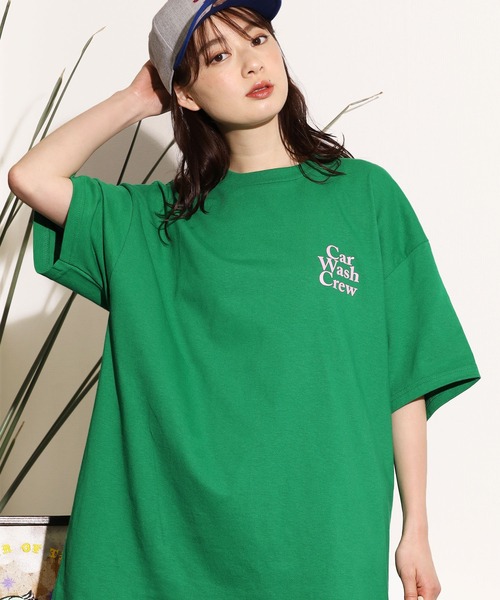 ROOPTOKYO(ループトウキョウ)の「Crazy Car Wash Crew/クレイジーカーウォッシュクルー CAR WASH CREW T-SHIRITS 半袖 オーバーサイズ ロゴTシャツ(Tシャツ/カットソー・メンズ・グリーン/アッシュグレー/ホワイト・M/XL/L)」の3枚目の写真