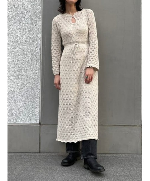 MERMAID LACE ドレス MOUSSY 2 IVORY M ワンピース MOUSSY | MERMAID LACE ドレス (ワンピース(ロング） ) |SHEL