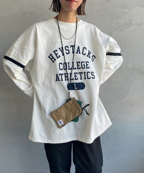 JEANS FACTORY Clothes（ジーンズファクトリークローズ）の「[Jeans Factory Clothes/ジーンズファクトリークローズ] ヘビーウェイト ビッグシルエットフットボールTシャツ（Tシャツ/カットソー・レディース・ホワイト/レッド/ネイビー/ブラック・M/L）」の15枚目の写真