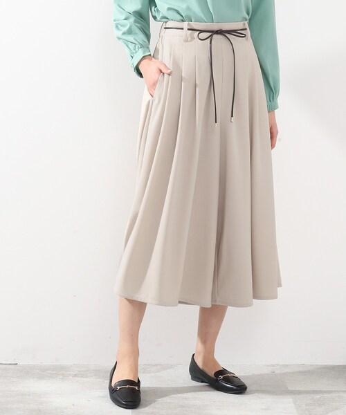 DRESKIP（ドレスキップ）の「◆合皮紐ベルト付きスカ－チョ（その他パンツ・レディース・ブラック/カーキ/ナチュラル・02/03/04）」の2枚目の写真