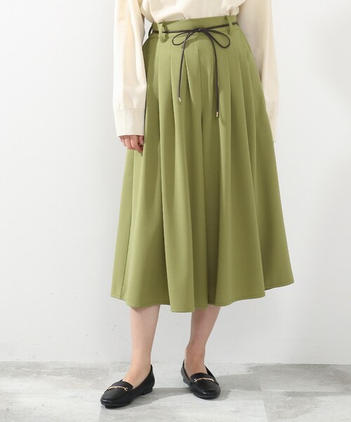 DRESKIP（ドレスキップ）の「◆合皮紐ベルト付きスカ－チョ（その他パンツ・レディース・ブラック/カーキ/ナチュラル・02/03/04）」の4枚目の写真