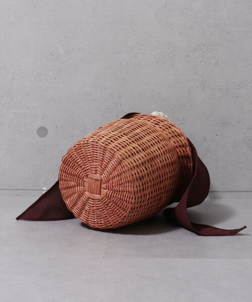 COTTO（コトゥー）の「【COTTO/コット】ビーズハンドルラタンバスケット（かごバッグ・レディース・ブラウン・FREE）」の5枚目の写真