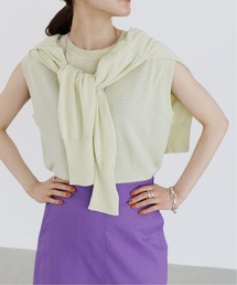 IENA | コットン麻ノースリーブプルオーバー(ニット/セーター)