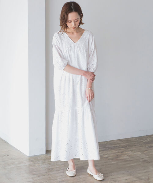 B:MING by BEAMS（ビーミングバイビームス）の「B:MING by BEAMS / カットワーク刺繍 ワンピース 22SS（ワンピース・レディース・ブラック/オフホワイト・SMALL/MEDIUM）」の17枚目の写真