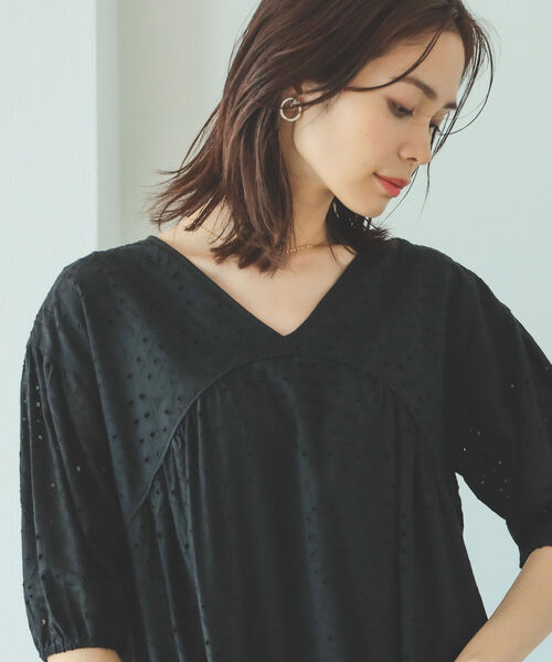 B:MING by BEAMS（ビーミングバイビームス）の「B:MING by BEAMS / カットワーク刺繍 ワンピース 22SS（ワンピース・レディース・ブラック/オフホワイト・SMALL/MEDIUM）」の20枚目の写真