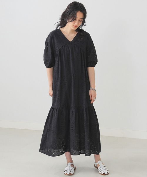 B:MING by BEAMS（ビーミングバイビームス）の「B:MING by BEAMS / カットワーク刺繍 ワンピース 22SS（ワンピース・レディース・ブラック/オフホワイト・SMALL/MEDIUM）」の8枚目の写真