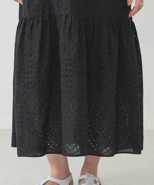 B:MING by BEAMS（ビーミングバイビームス）の「B:MING by BEAMS / カットワーク刺繍 ワンピース 22SS（ワンピース・レディース・ブラック/オフホワイト・SMALL/MEDIUM）」の14枚目の写真