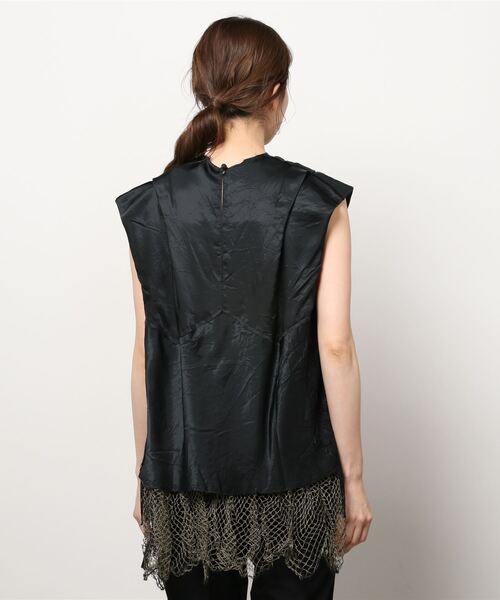 PONTI（ポンティ）の「PONTI Cupra Sleeveless Top（Tシャツ/カットソー・レディース・ブラック/ベージュ・FREE）」の4枚目の写真